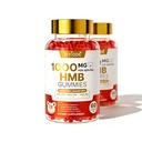 HMB Gummies for Women 1000mg HMB: 1500mg L-Leucine 500mg L-Glutamine Muscle & Bone Support with Calcium Sugar-Free Non-GMO Strawberry Flavor 60 Gummies