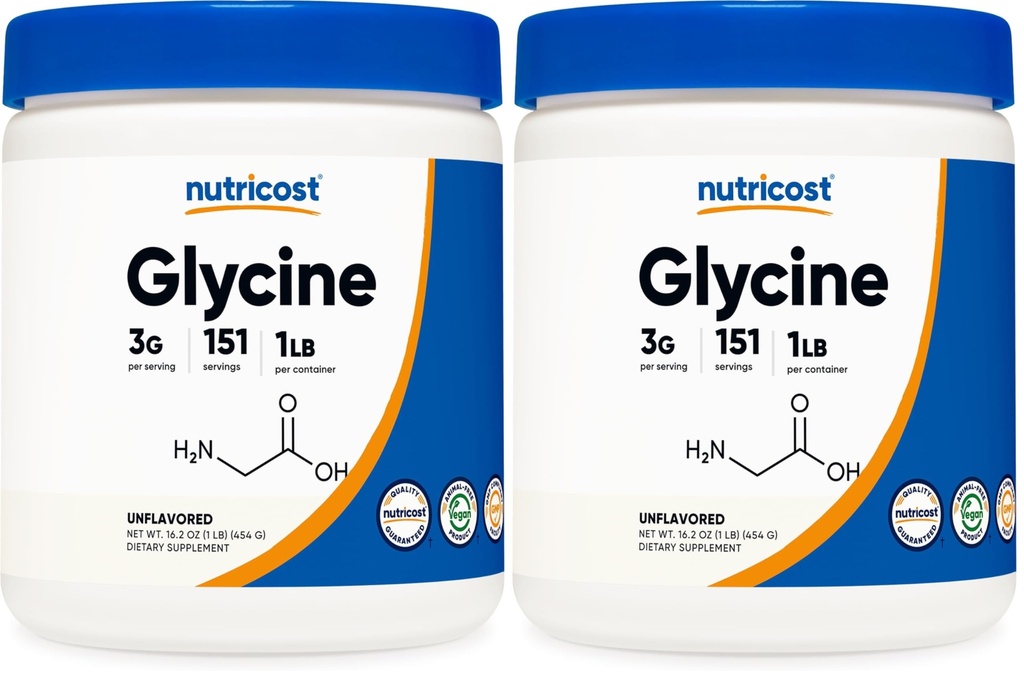 Nutricost Glycine Powder 1lb - Non-GMO, Gluten Free (Pack of 2)