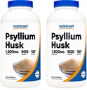 Nutricost Psyllium Husk 1500mg Per Serving, 500 Capsules - Non-GMO & Gluten Free (Pack of 2)