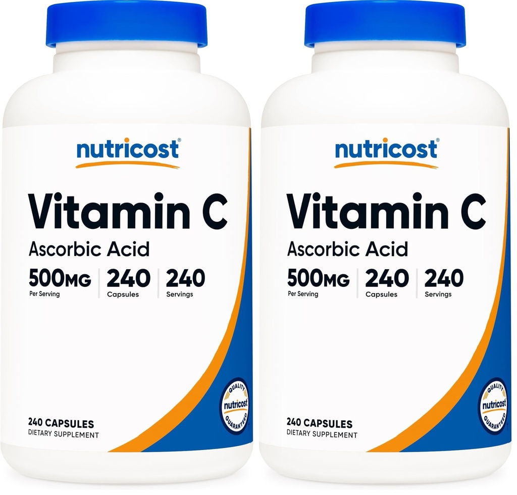 Nutricost Vitamin C 500mg, 240 Capsules, Vegetarian, Gluten Free & Non-GMO (Pack of 2)