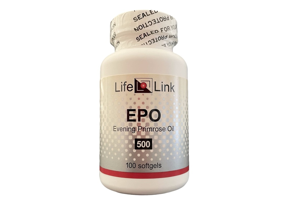 LifeLink Evening Primrose Oil | 500 mg x 100 Softgel Capsules | Gamma-Linolenic, Linoleic Acid, and Vitamin E | Gluten Free & Non-GMO | Made in The USA