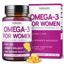 Fish Oil Omega 3 Supplements for Women (120 Softgels) DHA + EPA | Omega-3 Fish Oil Supplements with 800mg Evening Primrose Oil - Heart Health, Hormone Balance, Skin & Wellness Support - 120 Count