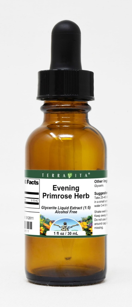 TerraVita Evening Primrose Herb Glycerite Liquid Extract (1:5) - No Flavor (1 oz, ZIN: 512811)