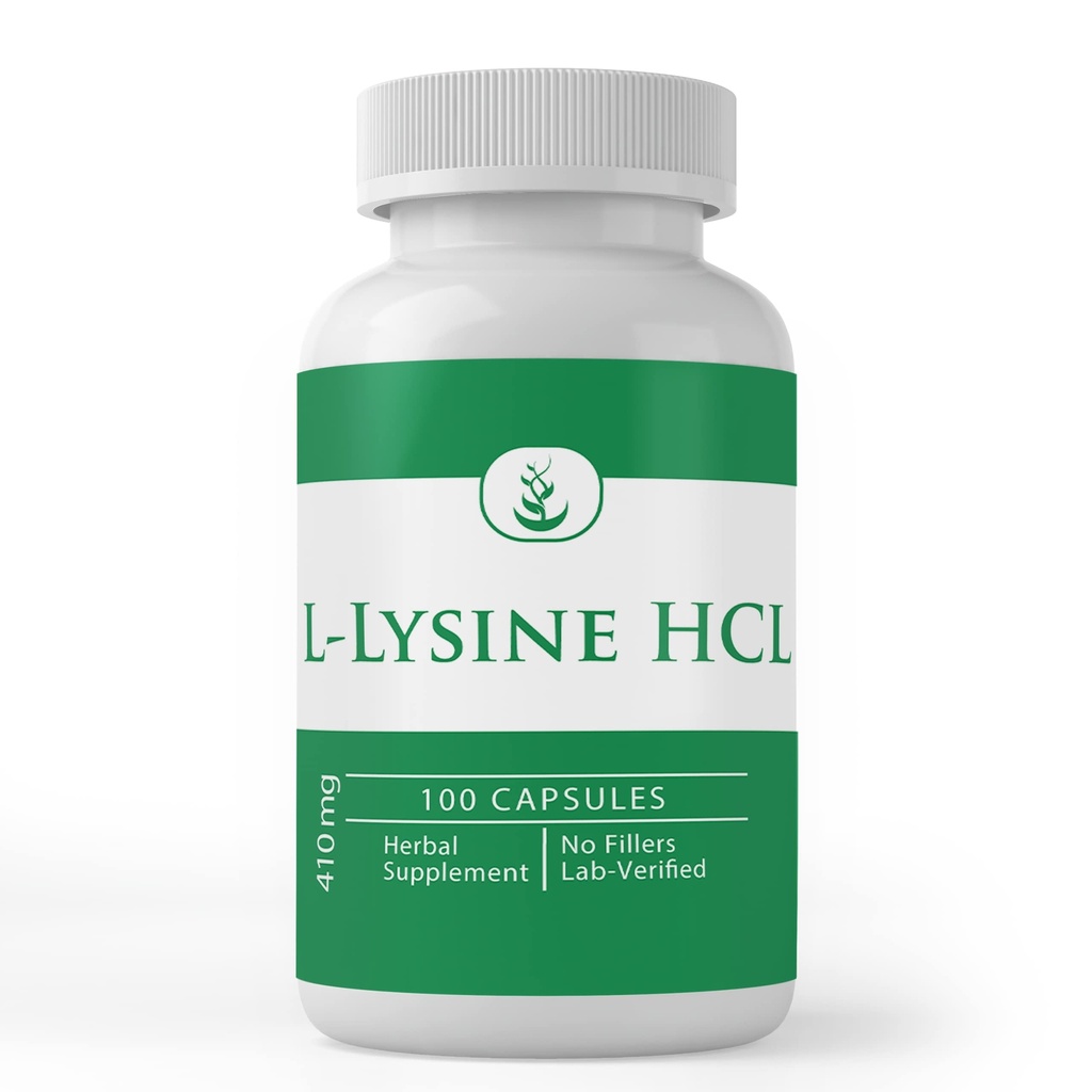 PURE αρχικά ΣΥΣΤΑΤΙΚΑ L-Lysine HCL (100 κάψουλες) Πάντα καθαρό, χωρίς πρόσθετα ή πληρωτικά, Εργαστήριο Επαληθευμένο