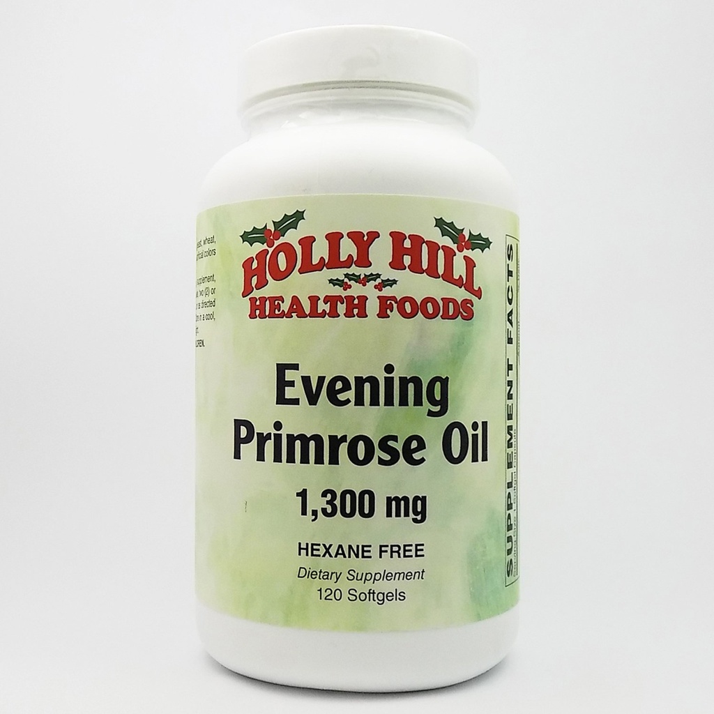 Holly Hill Health Foods, Evening Primrose Oil 1300 MG, Hexane Free, 120 Softgels
