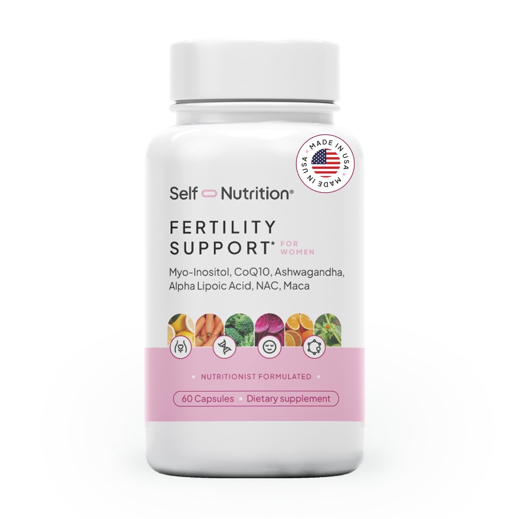 SELF NUTRITION Fertility Support for Women | Conception for Her, Coenzyme Q10, Ashwagandha, Myo-Inositol & More| Support Cycle Regularity & Ovulation| Vegan, Non-GMO, USA Made-60 Capsules