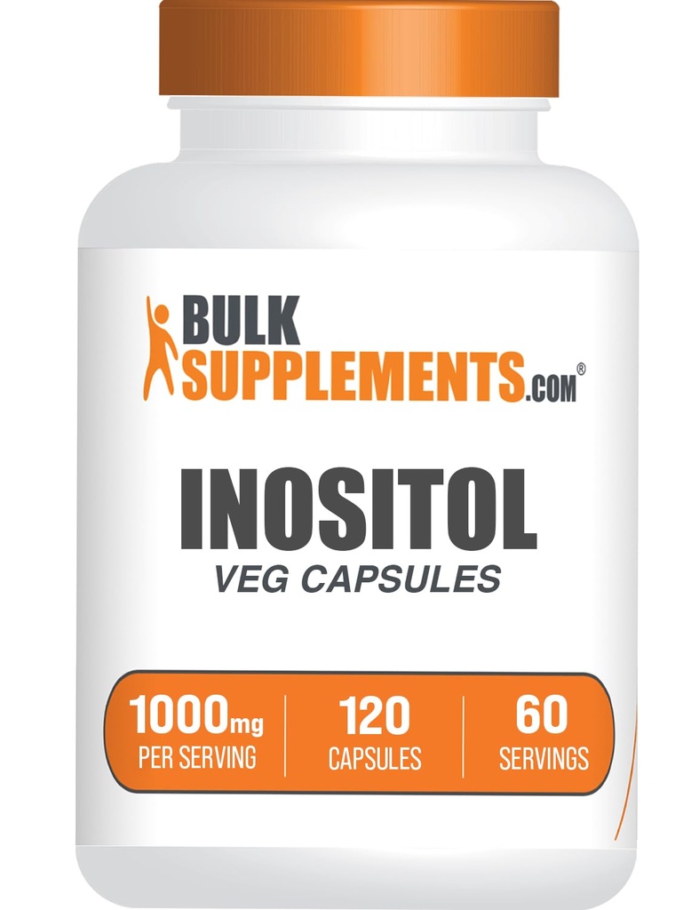 BulkSupplements.com Κάψουλες Ινοσιτόλης - Βιταμίνη Β8, Ινοσιτόλη 1000mg για τη συνολική ευεξία - Χωρίς γλουτένη, 2 κάψουλες ανά υπηρεσία, 120 Count (Pack of 1)