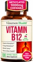 Vitamin B12 1000 mcg – Chewable Methylated B12 (Methylcobalamin B12) for Energy & Metabolism Support – Methylated B Complex for Superior Absorption – 100 Natural Cherry-Flavored Tablets - Vegan