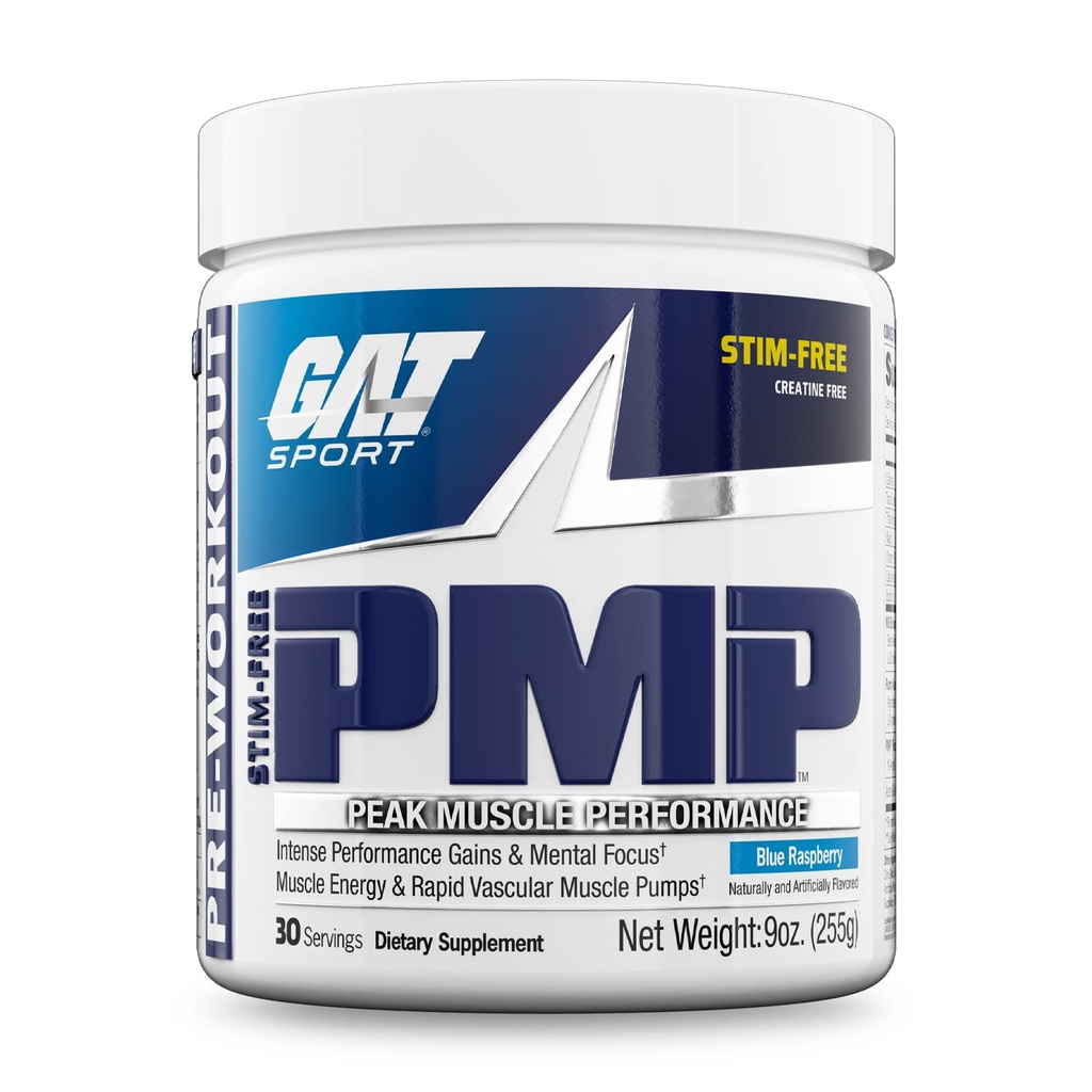 GAT SPORT PMP (Peak Muscle Performance), Pre-Workout, 30 υπηρεσίες (Blue Raspberry (Stim-Free))