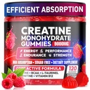 Creatine Gummies Monohydrate Complex 9000MG, Pre-Women, Create Gummy με L-Taurine, BCAA 2:1, B12/6 για την υποστήριξη των μυών, Ενίσχυση της δύναμης, Energy Boost-120 Count