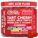Clean Nutra Tart Cherry Gummies Uric Acid Flush Celery Milk Thistle Bromelain Vitamin C Magnesium Citrus Bergamot Ginger Stinging Nettle Leaf Chamomile Berberine Quercetin Support 60 Gummy Vitamins