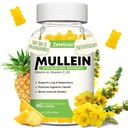 Mullein Gummies for Clear Lungs, 10 in1 Mullein Leaf Extract for Lungs Gummies, Mullein & Quercetin Gummies for Lung Cleanse, Respiratory, Immune, Pineapple Flavor, 60 Count