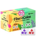 12g Fiber Gummies & Colon Gentle Cleanse - 180 Soft Chews 0 Sugar Fiber Gummies for Adults, 50 B Probiotics, Psyllium Husk & Senna - Colon Detox Cleanse for Gut Health, Regularity & Bloating Relief