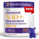 NAD Supplements for Women with Resveratrol, 1000mg Liposomal Nicotinamide Riboside with Quercetin, NMN Supplement Alternative Supports Cellular Energy & Repair, 120 NAD Gummies for Brain Boost