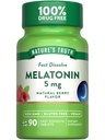 Nature's Truth Melatonin 5 mg Fast Dissolve Tablets | 90 Count | Natural Berry Flavor | Vegan, Non-GMO & Gluten Free Supplement