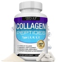 Toplux Multi Collagen Peptides Pills 1800 Mg Complex - Type I, II, III, V, X Premium Collagen Complex for Better Skin & Hair, Strong Joint, Hydrolyzed Protein, for Men Women, 90 Capsules, Supplement