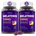 Melatonin 30mg Gummies for Adults - Sugar Free Melatonin Gummies Maximum Strength with Magnesium, B6, GABA & Botanical Blend - Non-Habit Forming,Vegan, Non GMO, Natural Mixed Berry Flavor