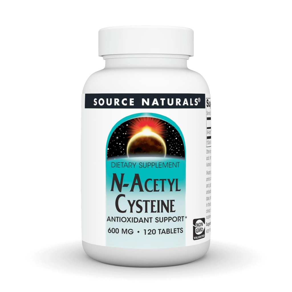 Source Naturals N-Acetyl Cysteine Antioxidant Support 600 mg Dietary Supplement that Supports Respiratory Health* - 120 Tablets
