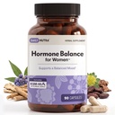 Hormone Balance for Women - Natural Mood Supplement - PMS Relief and Menopause Support | Featuring Clinically Studied KSM-66 Ashwagandha (90 Capsules)