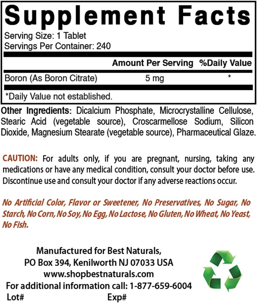 Βόριο 5 mg & κιτρικό ψευδάργυρο 30 mg