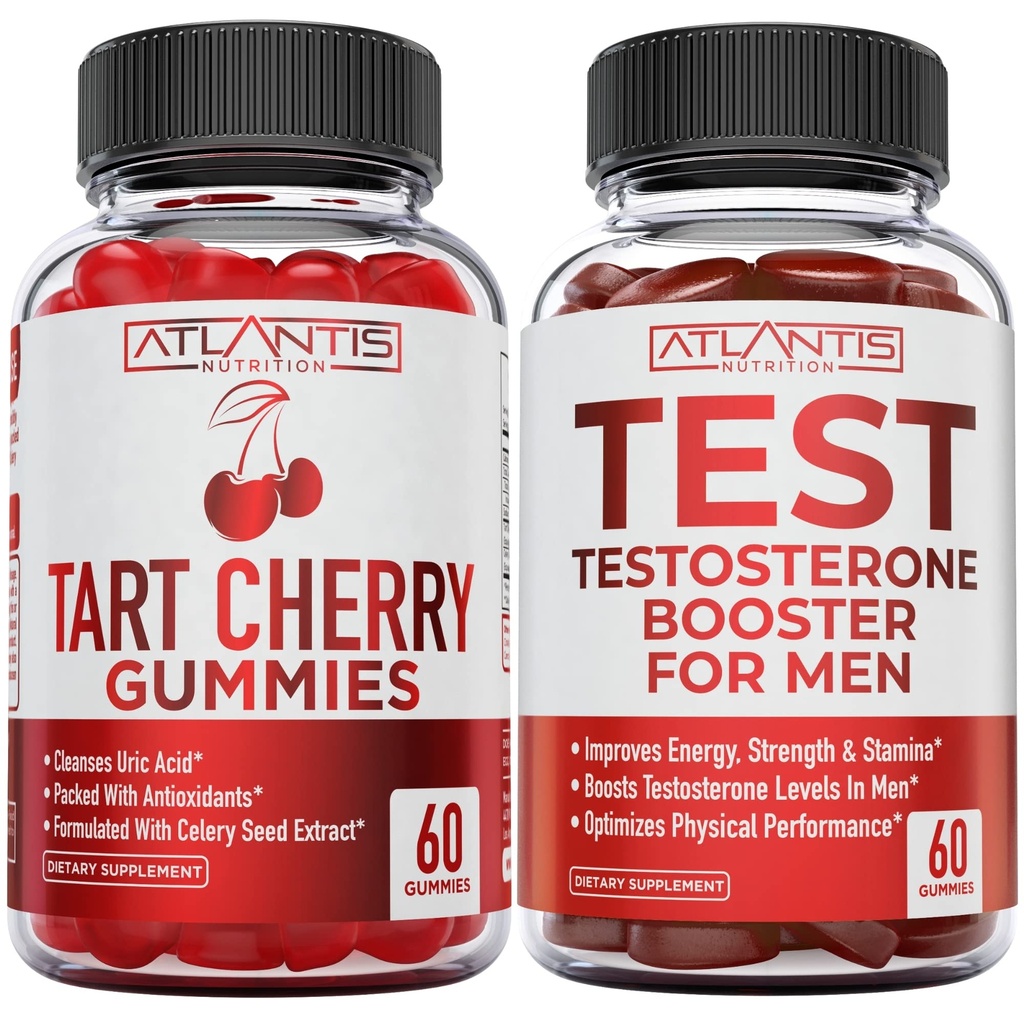 Ατλαντίδα θρέψης ταρτάρ Cherry 60 Gummies + τεστοστερόνη Booster 60 Gummies