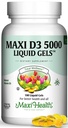 Maxi Health D3 5000 Liquid Gels - Φυσική βιταμίνη D3 - Συμπλήρωμα διατροφής - 180 κάψουλες - Kosher