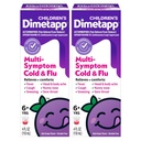 Children’s Dimetapp Multi-Symptom Cold & Flu Medicine, Antihistamine, Cough Suppressant, Relieves Fever, Cough, Sneezing, Head & Body Ache, Sore Throat, Grape Flavor, Alcohol-Free, 4 FL OZ (Pack of 2)