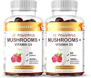 Vitamatic Mushroom Complex με D3, 60 Pectin Based Gummies, (πακέτο των 2)