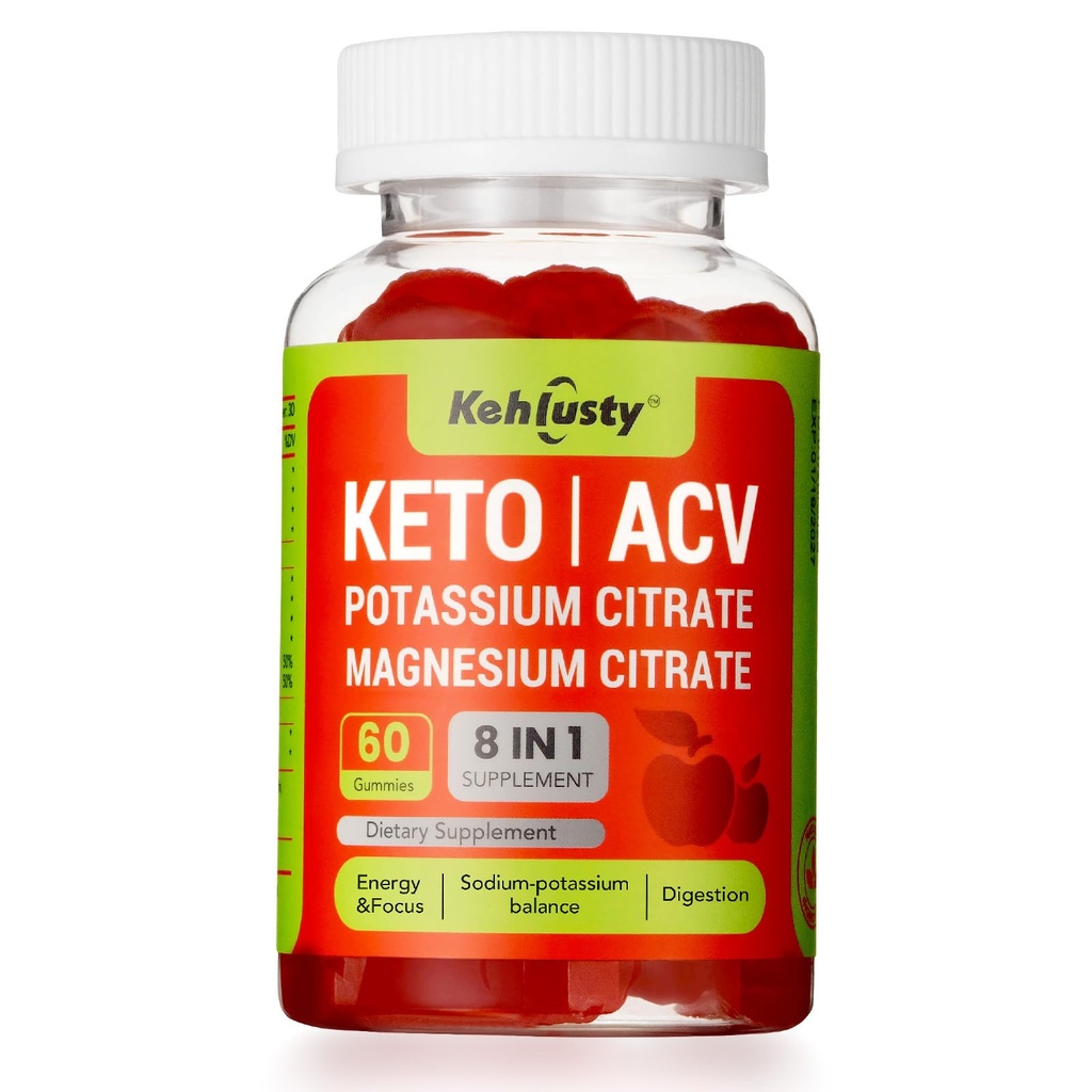 Keto ACV Gummies για την υποστήριξη απώλειας βάρους, 8-σε-1 μηλίτη μηλίτη με B12, ηλεκτρολύτες, ρίζα τεύτλων & Ρόδι 