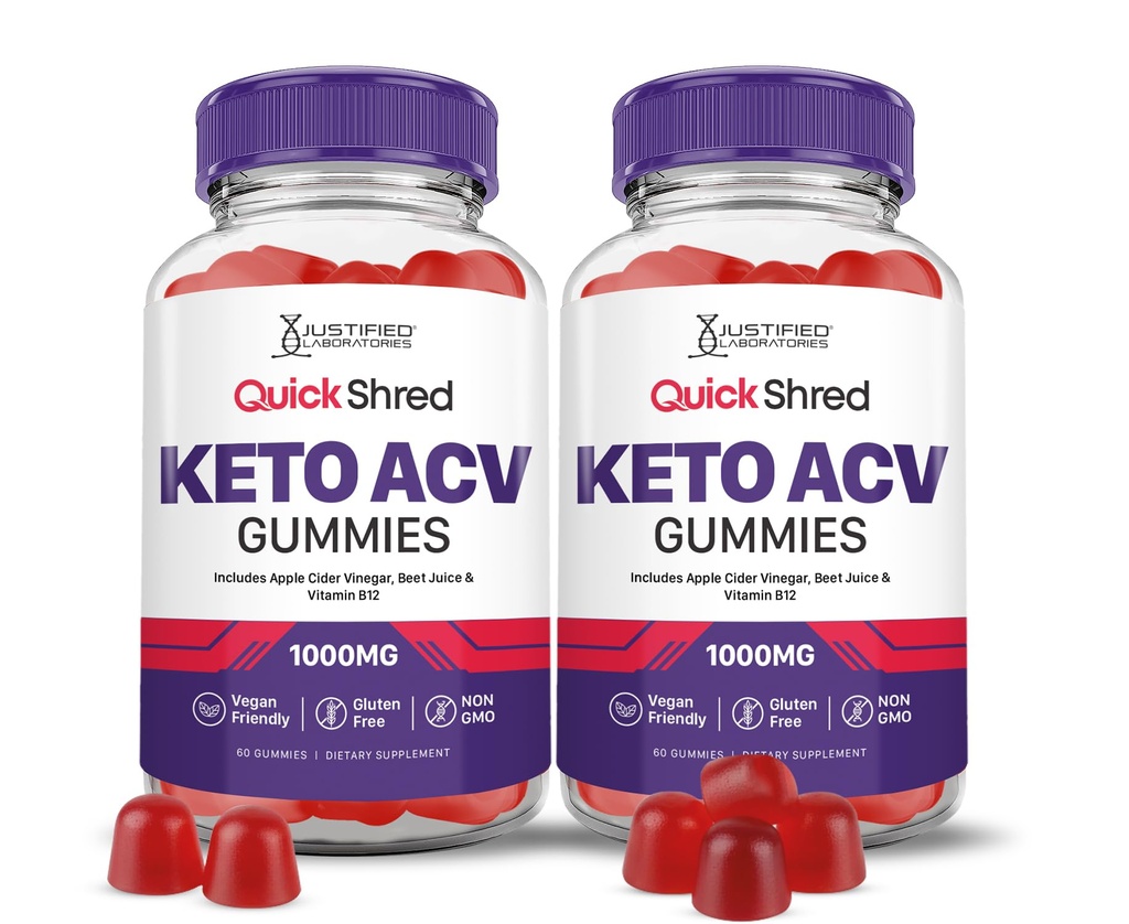Justified Laboratories Quick Shred Keto ACV Gummies Advanced Formula 1000MG Apple Cider Vinegar Gummies with Ρόδι σε σκόνη και B12 Vegan, Non-GMO 120 Gummys