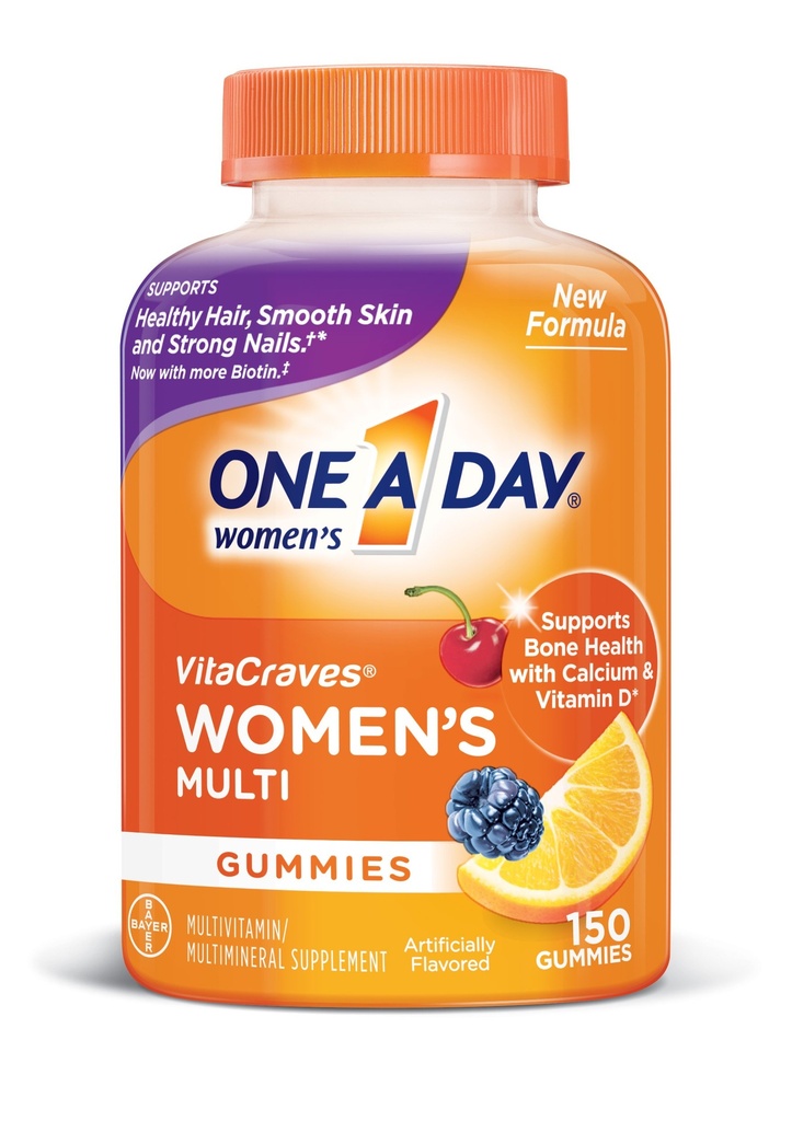 One A Day Women’s Multivitamin, Supplement with Vitamins A, C, E, B1, B2, B6, B12, Biotin, Calcium and Vitamin D, 150 count