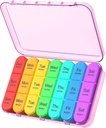 Daviky Daily Pill Box Organizer - 7 Day Pill Box με 3 διαμερίσματα, κρατά βιταμίνες και φαρμακευτική αγωγή