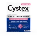 Cystex Max-Strength UTI Pain Relief, 99.5 mg Phenazopyridine HCl, 24 Count | Fast-Acting Tablets for Urinary Burning, Urgency, & Bladder Discomfort, Non-Staining