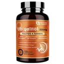 NATURE TARGET Ubiquinol CoQ10 200mg softgels με PQQ & Turmeric, υψηλής απορρόφησης συνένζυμο Q10 συμπλήρωμα με ALA & Black Pepper, Αντιοξειδωτικό για την υγεία της καρδιάς & του εγκεφάλου, παραγωγή ενέργειας, 120 Count