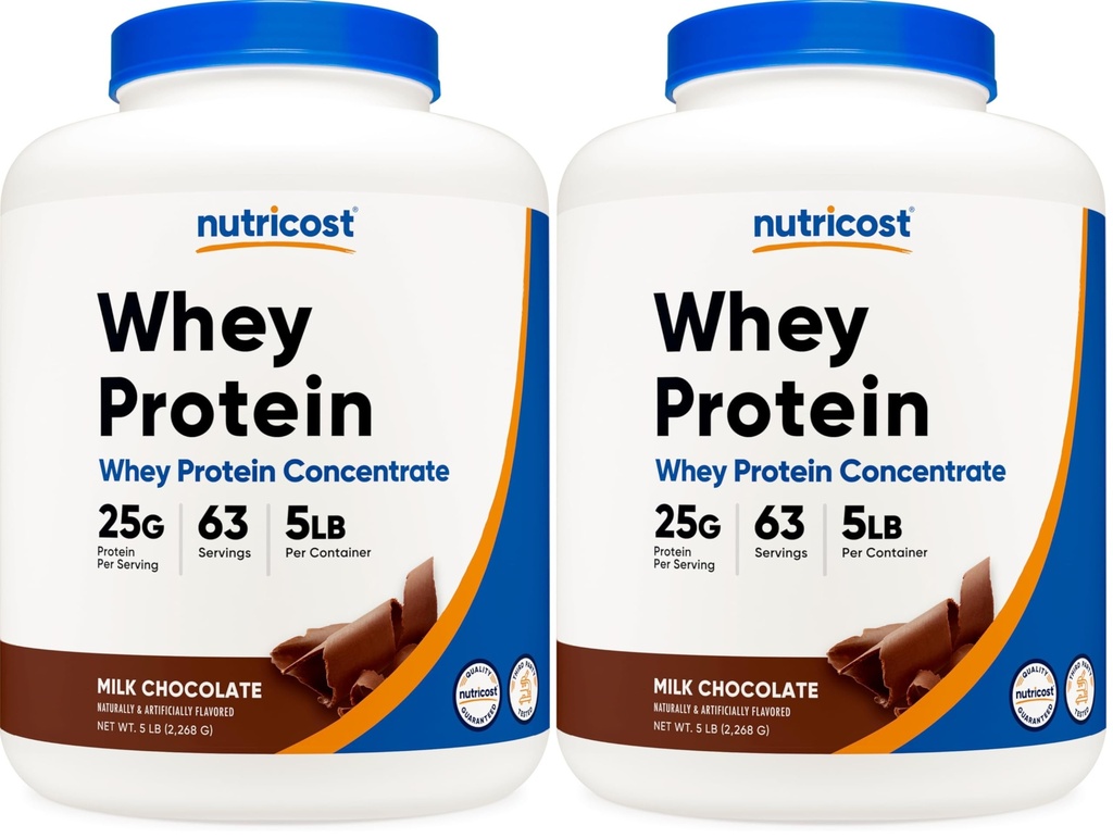 Nutricost Whey Protein Concentrate (Chocolate) 5LBS (Pack of 2)