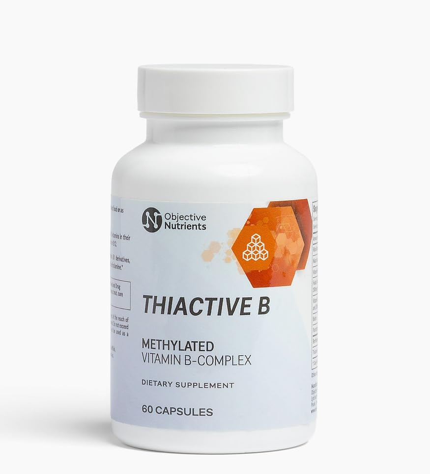 Objective Nutrients Thiactive B Complex, Uniquely Formulated, Contains TTFD & Benfotiamine, No Toxic Fillers, Supports Energy Metabolism, Third Party Tested, Made in USA, 60 capsules