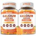 Ασβέστιο 1200 mg με βιταμίνη D3 Gummies - Ασβέστιο + Κουρκουμάς συμπλήρωμα για γυναίκες και άνδρες με βιταμίνη K2 B12 - Υποστήριξη Οστών & μυών - Χωρίς ζάχαρη - Vegan (120 Count)