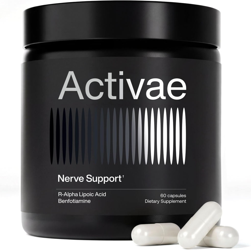 Nerve Support for Neuropathy & Sciatic Pain Relief - Stabilized R-Alpha Lipoic Acid, Benfotiamine, Methyl B12, B6 & 5-MTHF - Physician-Formulated, Lab-Tested - 60 Capsules (1 Month Supply)