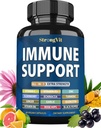 StrongVit Immune Support Supplement 12 in 1 Complex with Vitamin C, D3, Zinc, Echinacea, Elderberry, Ginger, Turmeric. Immune Defend for Men & Women, Non-GMO, Gluten-Free, Vegan, USA