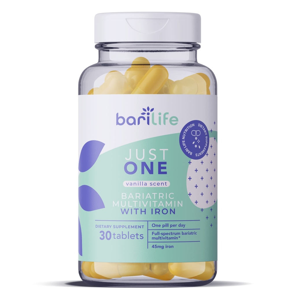 Just One - Once Daily Bariatric Multivitamin with Iron, 90 Count for Gastric Sleeve and Gastric Bypass