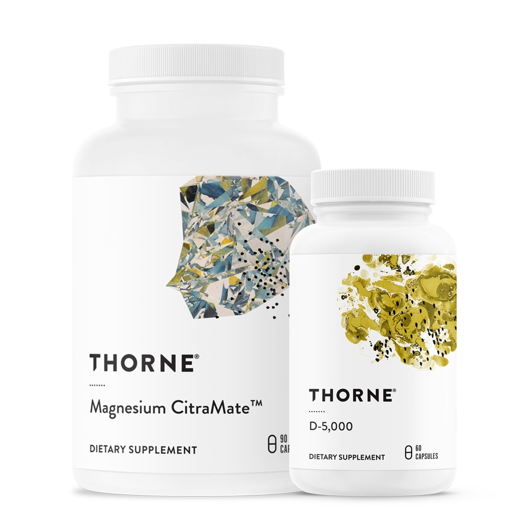 THORNE - Μαγνήσιο CitraMate & βιταμίνη D-5000 Duo - Καρδιά, οστά, μύες - 60 έως 90 εξυπηρετούν