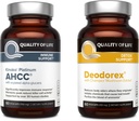 Quality of Life All Natural Immune Support and Detox Bundle - Kinoko Platinum AHCC Mushroom Extract - Deodorex Detox Support Supplement