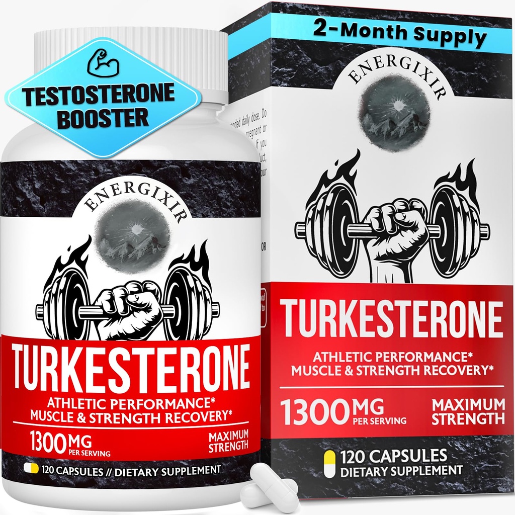 78,000mg Testosterone Supplement for Men, Max Purity 95% Testosterone Booster for Men, Turkesterone for More Energy, Strength, Stamina, Endurance, Muscle Growth & Recovery, Performance, 60 Days Supply