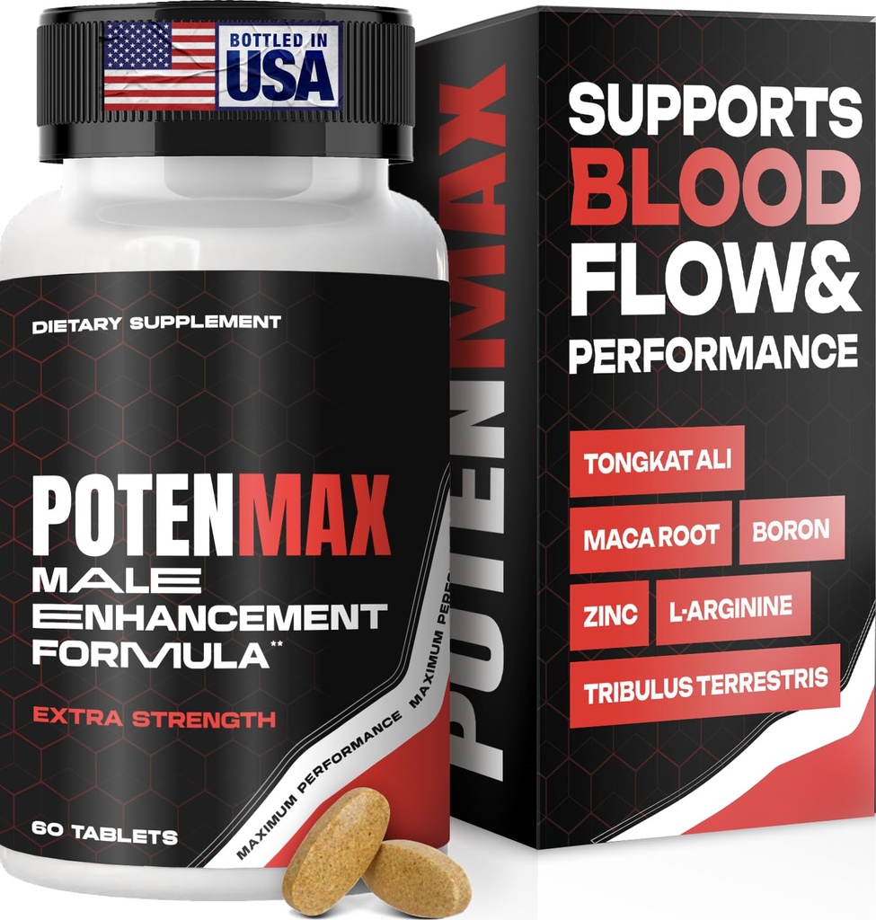 Libido Support for Men - 19-in-1 Vigor Pills for Men Fast Acting with Tongkat Ali, Tribulus, Maca, L-Arginine, Mens Testosterone Booster - Blood Flow, Size & Stamina and Endurance - 60ct