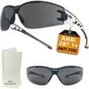 HTS HUNTERSKY Super Flexible Lightweight Anti Fog Wrap-Around U6 Clear Shooting Safety Glasses with ANSI Z87.1 Scratch Resist