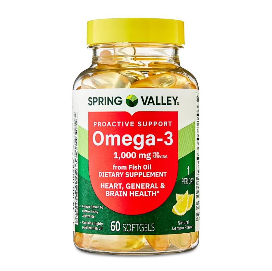 Spring Valley Omega-3 from Fish Oil 1000 mg EPA + DHA, Maximum Care, Extra 60 Count