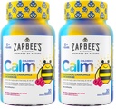 Zarbee's Naturals Children’s Calm Gummies, Magnesium for Kids Ages 5+, Melatonin-Free, Support for a Calm Mind & Body, Chamomile & Vitamin B6, Natural Raspberry Flavor, 30 ct, (Pack of 2)