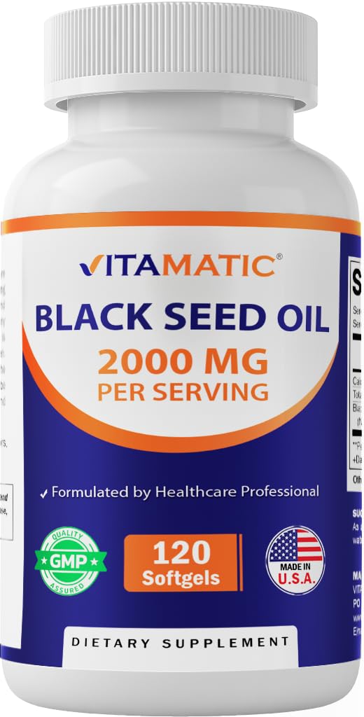 Vitamatic Black Seed Oil, 120 Softgels (1,000 mg per Softgel)