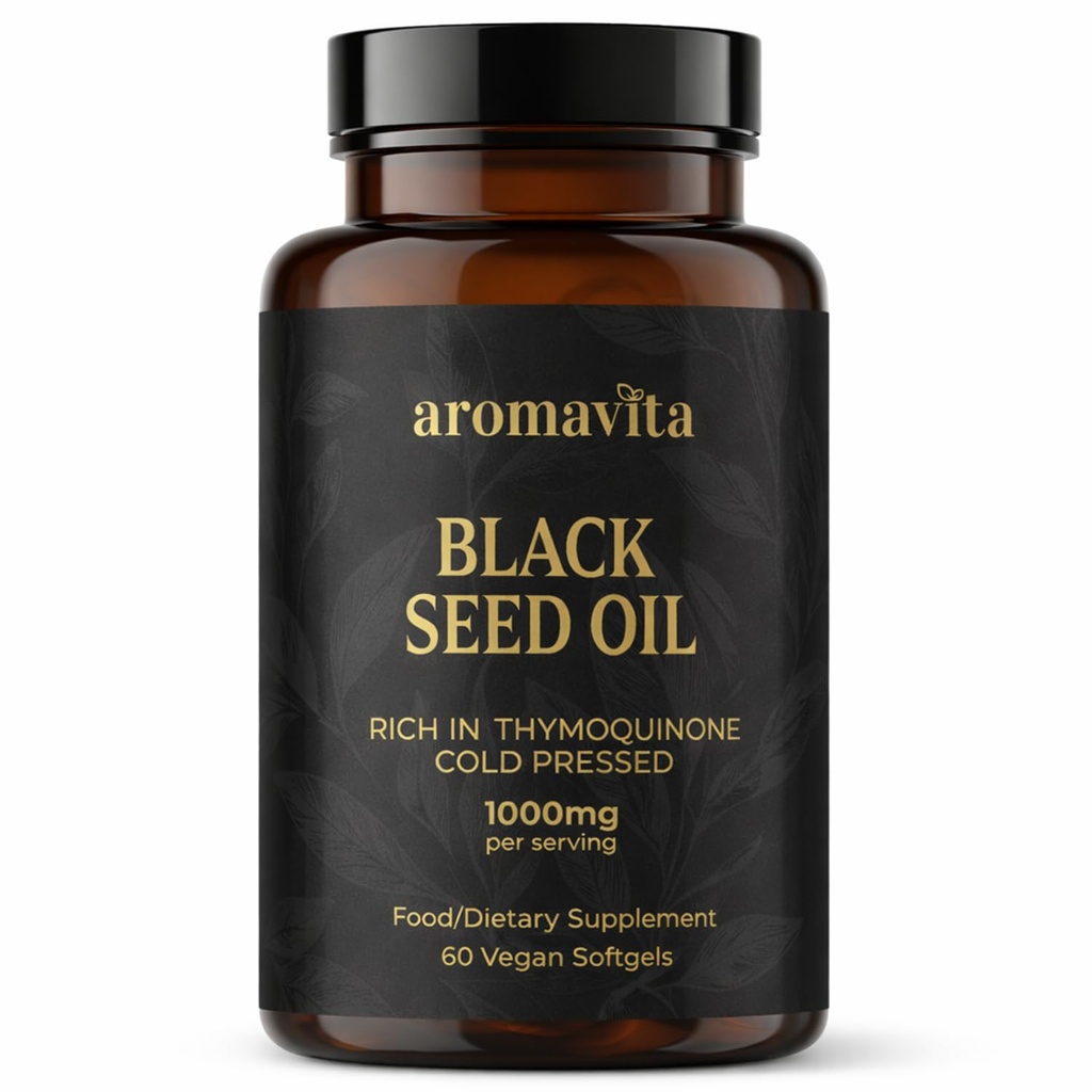 Black Seed Oil 1000mg Softgels – Cold-Pressed Nigella Sativa-1.8% Thymoquinone, Traditionally Used for Lung, Respiratory & Antioxidant Support* 60 Vegan Capsules, Non-GMO, Gluten-Free