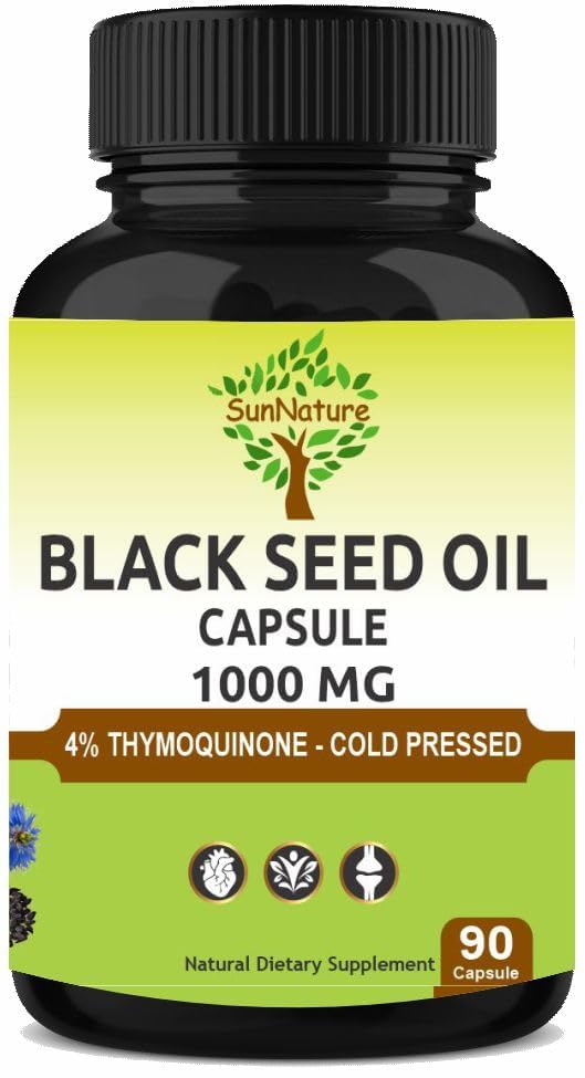 Black Seed Oil Capsules 1000 mg Softgel | 90 Capsules for Men & Women